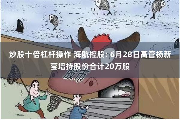 炒股十倍杠杆操作 海航控股: 6月28日高管杨新莹增持股份合计20万股