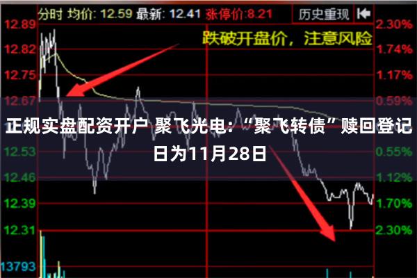 正规实盘配资开户 聚飞光电: “聚飞转债”赎回登记日为11月28日