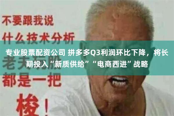 专业股票配资公司 拼多多Q3利润环比下降，将长期投入“新质供给”“电商西进”战略