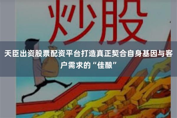 天臣出资股票配资平台打造真正契合自身基因与客户需求的“佳酿”
